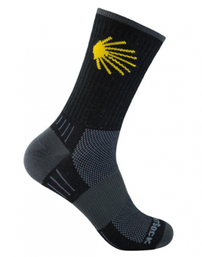 Wrightsock Escape with scallop shell, black, high