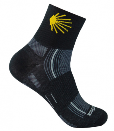 Wrightsock Stride with scallop shell, black, low
