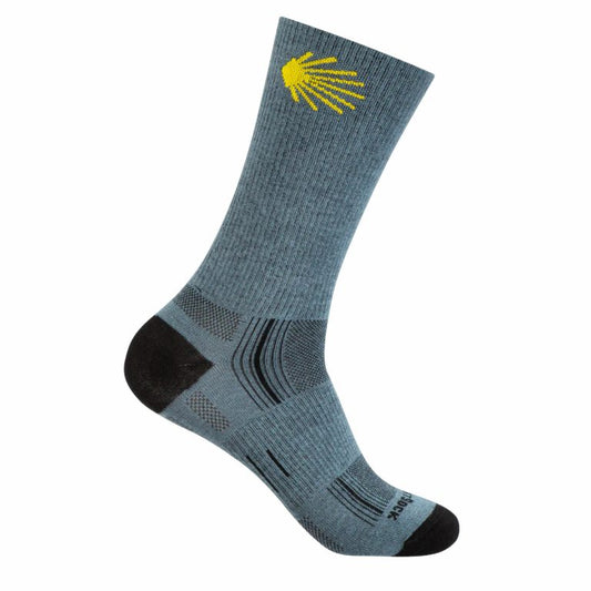 Wrightsock Stride with scallops, calf-length, grey